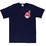 MLB Cleveland Indians 2つボタンメンズジャージーTシャツLarge