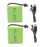 2PCS 4.8V 2800mah AAプラグ電池 SM-2PプラグとUSB充電ケーブルに適合するE562 TD141 リモコン掘削機 自動車トラック建設機械 SY-E511リモコントイカー用バッテリー