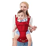 ベビーキャリア、腰、背中とヒップ、多機能通気性ベビーキャリアのすべての季節 (3 〜20Kg、0-36 ヶ月),Lightred