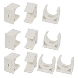 uxcell パイプクランプ　パイプフィッティング　ホワイト　PVC　20mmの直径　10個入り