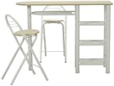 不二貿易 カウンター テーブル &amp; チェアーセット ホワイト 95246