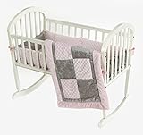 Baby Doll Bedding Croco Minky Cradle Bedding Set, Pink/Grey by BabyDoll Bedding