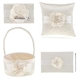 Non-brand サッシの結婚式のセットゲストブックペンホルダー花のバスケットリングピローシャンパン