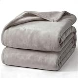 Hansleep 毛布 シングル ブランケット 100x140cm ダーク グレージュ マイクロファイバー 柔らかく肌触り フランネル 洗える 静電防止 四季適用 (100x140,ダーク グレージュ)
