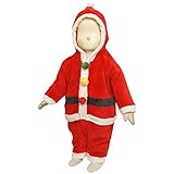 ベビー カバーオール 着ぐるみ ふわもこ クリスマス なりきり コスチューム サンタさん 80cm