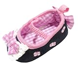Baby Girls Shoes with Pink Gingham Lining & Bow 3-6 Months (3.75" Insole) by Soft Touch [並行輸入品]