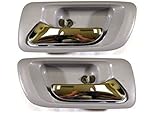 PT Auto Warehouse HO-2580MG-RP - Inside Interior Inner Door Handle Gray/Chrome Lever - Rear Left/Rig