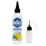 プルプラ 国産 電子タバコリキッド VAPE(ベイプ)リキッド 大容量 120ml 日本ハッカ使用 便利な目盛付きボトル ニードルボトル 10ml付き (レモンメンソール)