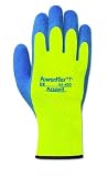 Ansell Powerflex 80-400 Natural Rubber Latex Glove, Coated on Yellow Thermal Terry Liner, Medium (Pa