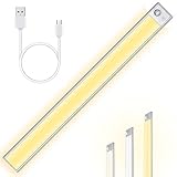 センサーライト 140LED 40cm 室内 人感センサー 夜間ライト 階段ライト 足元灯 USB充電式 高感度 マグネット付 小型 ワード
