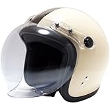 [ビーアンドビー] バイク用 ジェットヘルメット バブルシールド標準装備 SGマーク適合品 アイボリー/ブラウン フリーサイズ BB-004