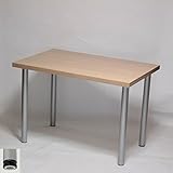 テーブル・デスク 幅100×奥行き65×高さ70cm ナチュラル(シルバー脚)アジャスター付
