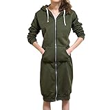 (ル・セリジエ) パーカー ロング丈 裏起毛 暖かい レディース スウェット 長袖 おしゃれ ママ 体型カバー (ふつう, カーキ)