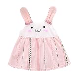 Chaufly ベビースカート 子供服 女の子ノースリーブ 可愛い Aライン ドレス 洋服 ウサギ柄 超柔らかい ピンク 人気 人気 記念撮影 プレゼント 夏