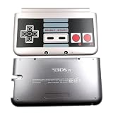 ブルーカラー 3DSXL エクストラハウジングケース トップ/ボトムシェル 2個セット 交換用 3DS XL/LL 3DSLL オールドビッグハンドヘルドコンソール用、新しいカスタム USエディション A/E フェイス アウターカバープレート フェイスプレート、グレー