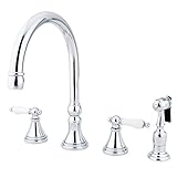 Kingston Brass KS2791PLBS Governor Deck Mount Kitchen Faucet with Brass Sprayer, 8-1/4-Inch, Polishe