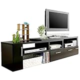 アイリスプラザ ローボード テレビ台 ブラック 幅109~179(伸縮可) テレビボード 伸縮