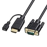 サンワサプライ HDMI-VGA変換アダプタケーブル(HDMIオス-ミニD-sub15pinオス) 1m ブラック KM-HD24V10