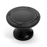 Dynasty Hardware K-4001-FB-25PK Ribbon and Reed Cabinet Hardware Knob, Flat Black, 25-Pack [並行輸入品]