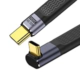 xiwai 8K フラット スリム FPC データケーブル 240W Type-C USB-C オス-オス アップアングル USB4 40Gbps 100W コード ノートパソコン 携帯電話用 13cm