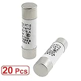uxcell　セラミックヒューズ　円筒形　ヒューズリンク　500V 16A 　10 x 38mm　RO15 　20枚入り