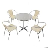 ガーデン5点セット ガーデンテーブル5点セット ガーデンテーブルセット 人工ラタン アルミチェア ダイニングチェア リゾートチェア ロビーチェア ガーデンチェア スタッキングチェア ビーチチェア スタ