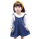 YY-Natuhi ベビー服 子供服 女の子 デニムワンピース ブラウン 二点セット 新生児 サロペット スカート 長袖 ボディースーツ キッズ ベビー 赤ちゃん 80~110cm 秋冬 入学式 入園