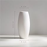 花瓶 陶器花器 フラワーベース おしゃれ 北欧 生け花 家の装飾 Flower Vase 白 (8.1*8.1*21.3)