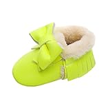 ユニセックスベビー幼児は冬アンチちょう結びのスノーブーツPrewalkerシューズをスリップ秋 (0-6ヶ月, 蛍光グリーン)