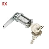 ILS - 6 pieces Zinc Alloy Cam Lock Storage Cabinet Lock Keys for Drawer Door Tool