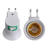 ILS - E27 LED Light Male socket to EU Type Plug Adapter Converter On-off Control Switch