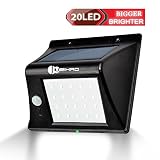 Juzihao 20 LED Outdoor Solar Motion Sensor Light, Waterproof Wireless Bright Security LED light For 