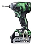 日立工機 18V コードレスインパクトドライバー 充電式 5.0Ahリチウムイオン電池、充電器、予備電池、ケース付 グリーン WH18DDL(2LJCK)(L)