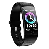 スマートウォッチ 【2019 改良式 1.14"】 スマートブレスレット 歩数計 活動量計 カラースクリーン 長い待機時間 着信電話通知/S