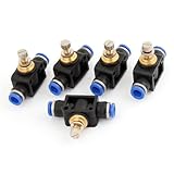 uxcell　空気圧スピードコントローラー　エアチューブフィッティング　カップリング　8mm-8mm　5個入り