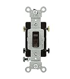 Leviton 54502-2 15 Amp, 120/277 Volt, Toggle Framed Double-Pole AC Quiet Switch, Commercial Grade, G