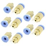 uxcell　ワンタッチ継手 空気圧 クイック継手 ファスト コネクト 真鍮 コネクタ 4mm 5個
