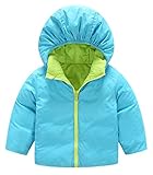 (トヨベイ)Toyobuy ベビー 中綿 コート アウター キッズ ブルゾン 女の子 ジャケット 男の子 フード リバーシブル 萌葱 90