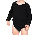 Kavio 。ユニセックスInfantsインターロックラップショルダー長袖ボディスーツ カラー: ブラック