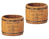 ナチュラルウッドプランター 樽Ｍ ブラウン 175Φ×135Hmm 3078-B-BR 2個セット