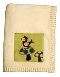 Lambs and Ivy Enchanted Forest Plush Blanket, Cream With Green Inset by Lambs & Ivy [並行輸入品]
