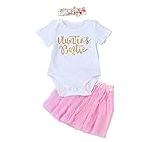 Lutents ベビー服 ロンパス カバーオール 三点セット 半袖 ローマ字柄 スカート付き ヘアリボン付き 可愛い 女の子 カジュアル 快適 着心地良い 歩行服 パジャマ 新生児 出産祝いプレゼント