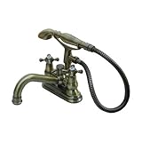 〔INK-0301011H-S〕 三つ穴シャワー付き水栓（三つ穴ボウル用・混合水栓・シャワー蛇口） アンティークゴールド（古金）