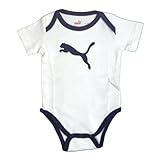 ベビーロンパース[Puma(プーマ)]ベビーＰＵＭＡ半袖ロンパース全１４種類(アウトレット大特価)0～3Ｍcm|ホワイト-ネイビー-Ｅ柄