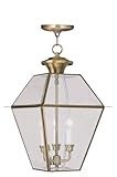 Livex Lighting 2385-01 Westover 3-Light Outdoor Chain Hang, Antique Brass by Livex Lighting
