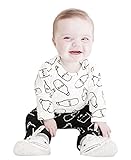 (ビグッド)Bigood 可愛い ベビー 女の子 男の子 シャツ ロングパンツ 上下 2点セット セットアップ カジュアル ベビー服 出産祝い（白・100）