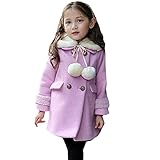 RoRykon 秋 冬 キッズ ジュニア 子供 女の子 ジャケット コート きれいめ かわいい ポケット付き おしゃれ ファー ティペット付 クラシカル 上品 可愛い カジュアル (100cm, パー