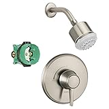Hansgrohe KS15404-28496BN Clubmaster Showerhead Kit with PBV Trim, and Rough in Brushed Nickel [並行輸入