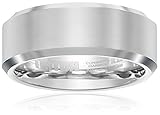 Triton Men's Tungsten 8mm Bevel Edge Wedding Band Size 10 [並行輸入品]