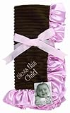 Baby Pink Blanket - "Bless this Child" Pink Embroidery by Sue Berk Designs [並行輸入品]